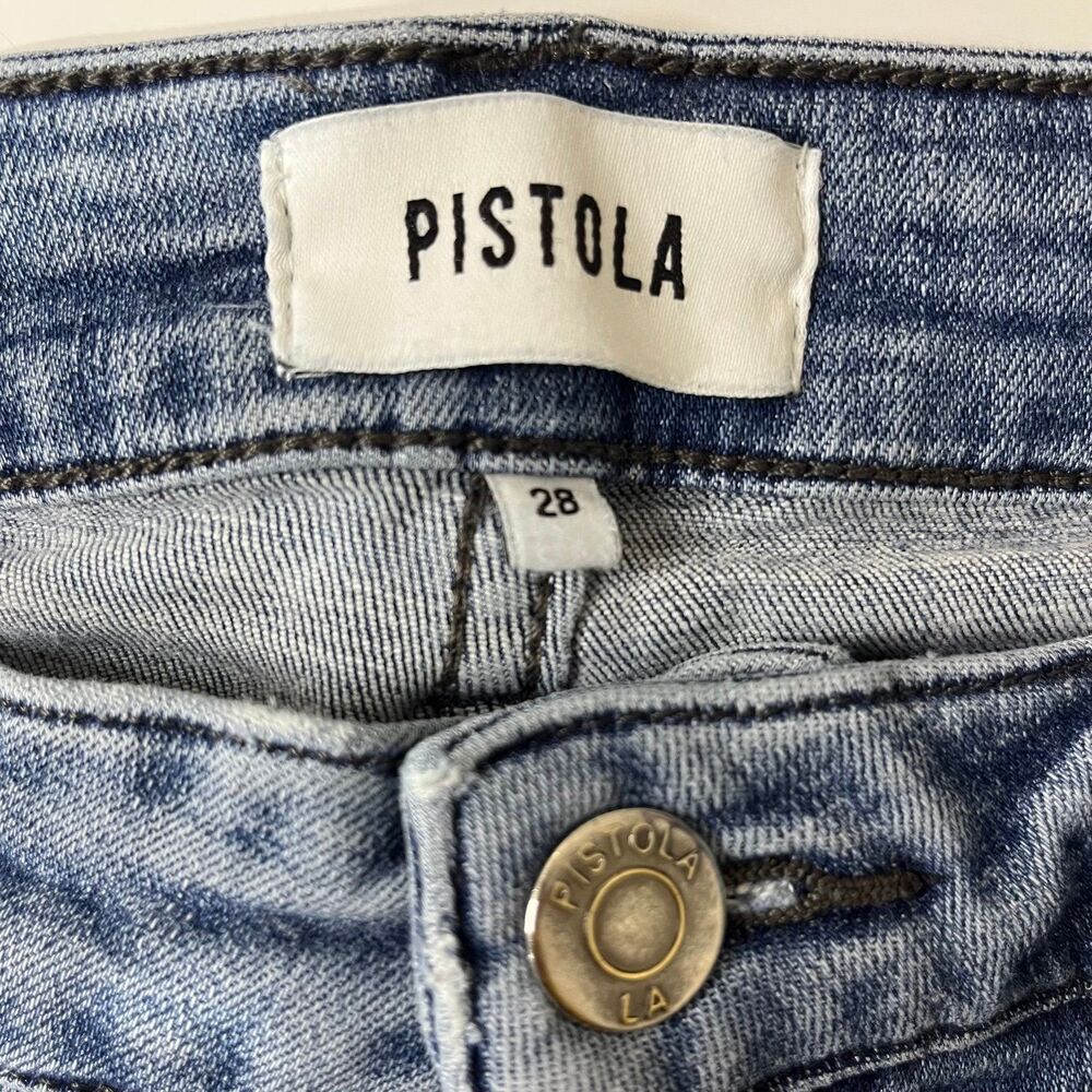 Pistola Light Wash Blue Faded Skinny Jeans Mid Rise Waist size 28 - Picture 4 of 5